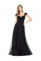 Soft Chiffon A-Line Long Cap Sleeves Black Bridesmaid Dresses Sheffield