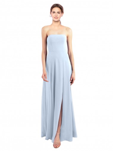 Soft Chiffon A-Line Long Sleeveless Strapless Bridesmaid Dresses Sheffield