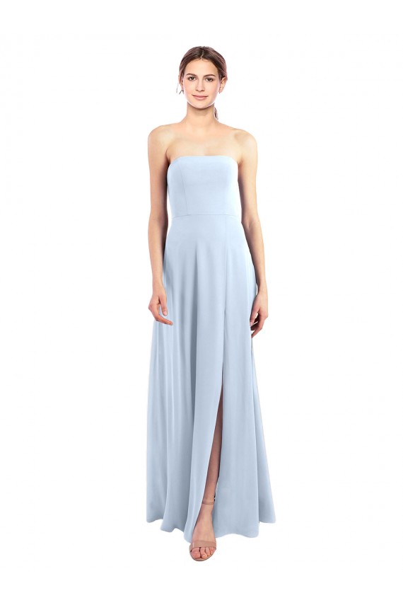 Soft Chiffon A-Line Long Sleeveless Strapless Bridesmaid Dresses Sheffield