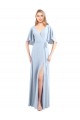 Chiffon A-Line Long Flutter Sleeves V-Back Front Slit Bridesmaid Dresses Sheffield