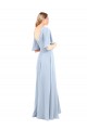 Chiffon A-Line Long Flutter Sleeves V-Back Front Slit Bridesmaid Dresses Sheffield
