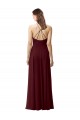 Soft Chiffon A-Line Long Sleeveless Criss Cross Back High Side Slit Bridesmaid Dresses Sheffield