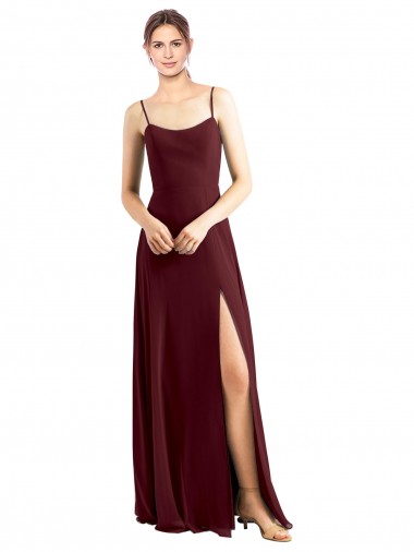 Chiffon A-Line Sleeveless Burgundy Gold Bridesmaid Dress / Evening Dress Sheffield