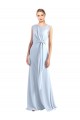 Chiffon A-Line Long Sleeveless Light Sky Blue Keyhole Back Bridesmaid Dress / Evening Gowns Sheffield