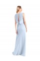 Chiffon A-Line Long Sleeveless Light Sky Blue Keyhole Back Bridesmaid Dress / Evening Gowns Sheffield