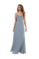 Soft Chiffon Long Sleeveless Cowl Neck V-Back Bridesmaid Dresses Sheffield