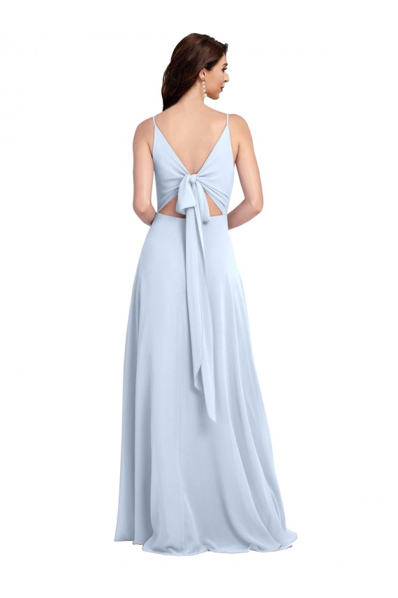Soft Chiffon A-Line Long Sleeveless Keyhole Back Evening Dress / Bridesmaid Dress Sheffield