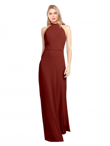 Soft Chiffon A-Line Long Sleeveless Open Back Prom Dress / Bridesmaid Dress Sheffield