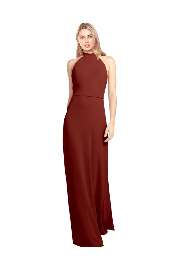 Soft Chiffon A-Line Long Sleeveless Open Back Prom Dress / Bridesmaid Dress Sheffield