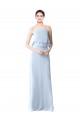 Soft Chiffon A-Line Long Sleeveless Light Sky Blue Bridesmaid Dresses Sheffield
