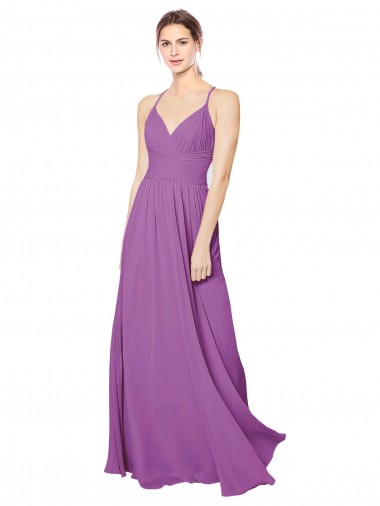 Soft Chiffon A-Line Long Sleeveless Criss Cross Back Dahlia Bridesmaid Dresses Sheffield