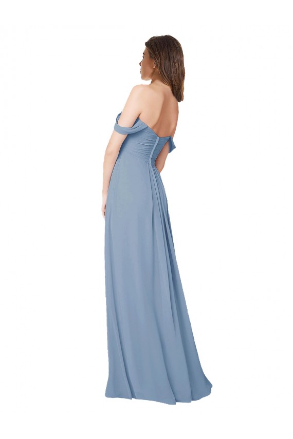 Chiffon A-Line Long Sleeveless Low Back Wedding Party Dress Sheffield