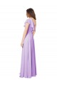 Soft Chiffon A-Line Long Sleeveless Lilac Bridesmaid Dress Sheffield