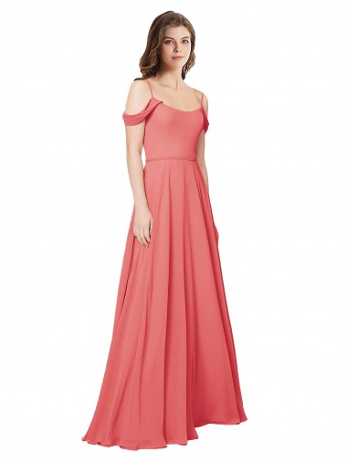 Soft Chiffon A-Line Long Sleeveless Desert Rose Low Back Bridesmaid Dress Sheffield