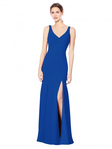 Chiffon Sheath Long Sleeveless Low Back Bridesmaid Dress / Evening Dress Sheffield