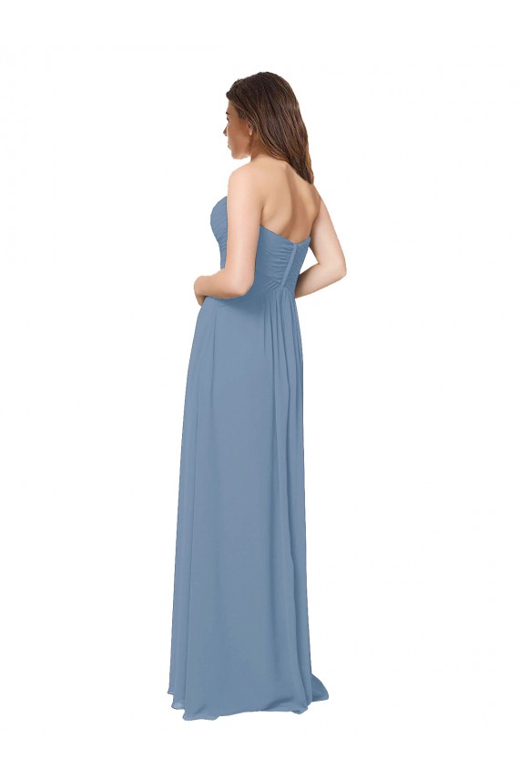 Chiffon A-Line Sleeveless Dusty Blue Bridesmaid Dress / Evening Gowns Sheffield