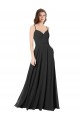 Chiffon A-Line Long Sleeveless Open Back Black Bridesmaid Dresses Sheffield