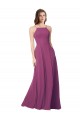 Soft Chiffon A-Line Long Sleeveless Wild Berry Open Back Bridesmaid Dress Sheffield