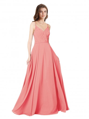 Soft Chiffon A-Line Long Sleeveless Criss Cross Open Back Bridesmaid Dress Sheffield