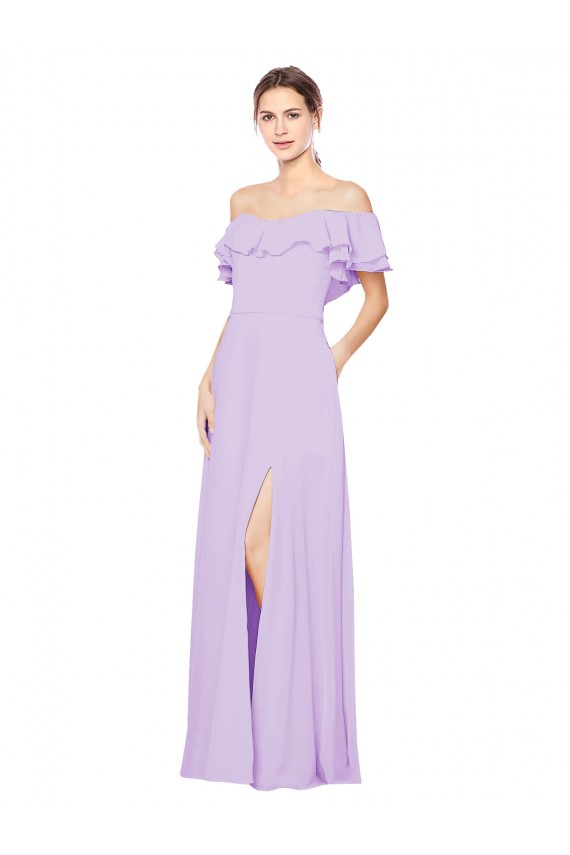 Soft Chiffon A-Line Sleeveless Lilac Bridesmaid Dress Sheffield