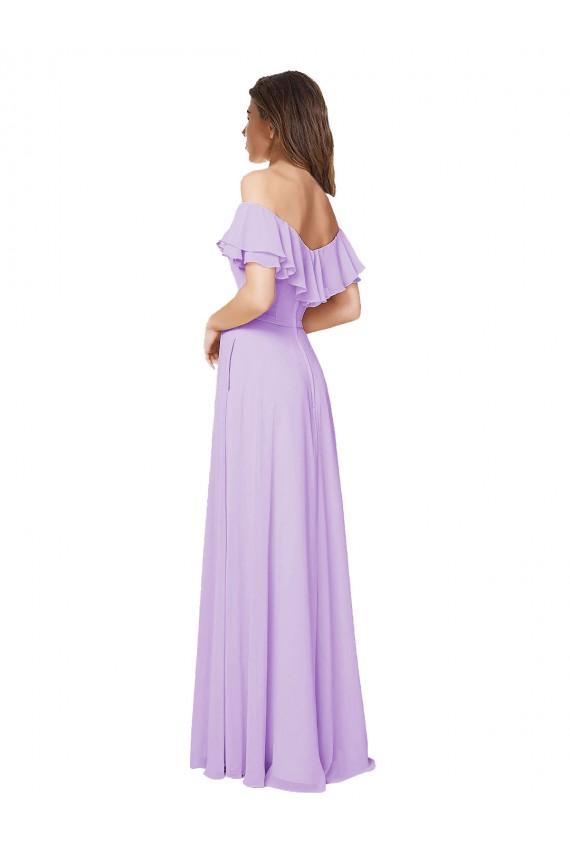 Soft Chiffon A-Line Sleeveless Lilac Bridesmaid Dress Sheffield