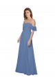 Soft Chiffon A-Line Long Flutter Sleeves Open Back Bridesmaid Dress Sheffield