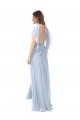 Soft Chiffon A-Line Long Flutter Sleeves Open Back Bridesmaid Dress / Formal Dress Sheffield