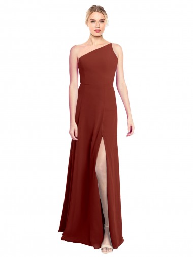 Soft Chiffon A-Line Long Sleeveless High Slit Bridesmaid Dresses Sheffield