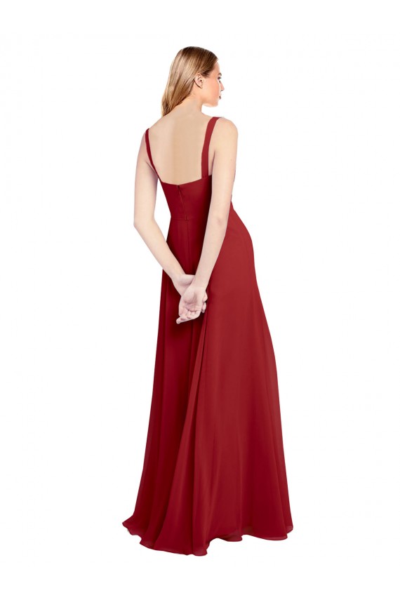 Soft Chiffon A-Line Sleeveless Red Bridesmaid Dress Sheffield
