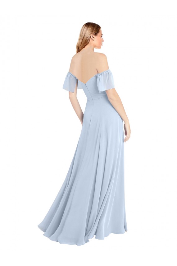 Soft Chiffon A-Line Long Flutter Sleeves V-Back Formal Dress / Bridesmaid Dress Sheffield