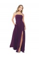 Soft Chiffon A-Line Long Sleeveless Keyhole Back Front Slit Bridesmaid Dresses Sheffield