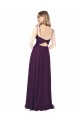Soft Chiffon A-Line Long Sleeveless Keyhole Back Front Slit Bridesmaid Dresses Sheffield