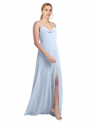 Chiffon A-Line Long Sleeveless V-Back Side Slit Bridesmaid Dresses Sheffield