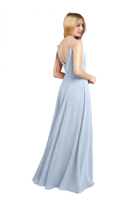 Chiffon A-Line Long Sleeveless V-Back Side Slit Bridesmaid Dresses Sheffield