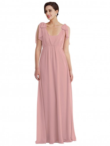Soft Chiffon A-Line Sleeveless Dusty Pink Semi Formal Evening Dress / Bridesmaid Dress Sheffield