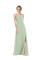 Soft Chiffon A-Line Long Sleeveless Criss Cross Back Front Slit Evening Dresses Sheffield