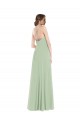 Soft Chiffon A-Line Long Sleeveless Criss Cross Back Front Slit Evening Dresses Sheffield