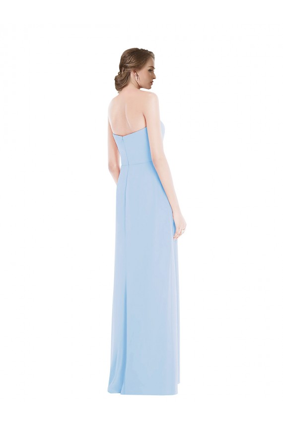 Soft Chiffon A-Line Long Sleeveless Pleated Front Slit Evening Dresses Sheffield