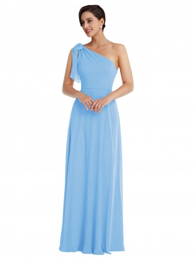 Soft Chiffon Trumpet Long Sleeveless Semi Formal Evening Dress / Bridesmaid Dress Sheffield