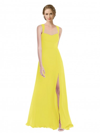 Soft Chiffon A-Line Long Sleeveless Semi Formal Evening Dress / Bridesmaid Dress Sheffield