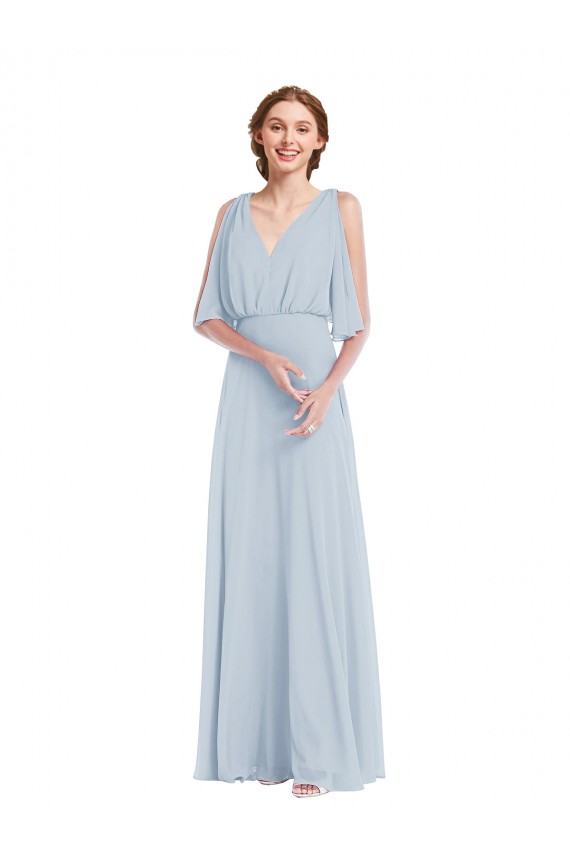 Soft Chiffon A-Line Long Half Sleeves Evening Gown / Bridesmaid Dress Sheffield