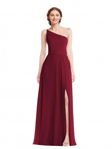 Soft Chiffon A-Line Long Sleeveless Shirred Front Slit Evening Dresses Sheffield