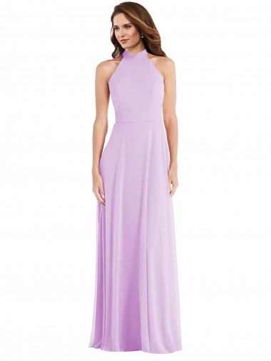 Soft Chiffon A-Line Sleeveless Lilac Semi Formal Evening Dress / Bridesmaid Dress Sheffield