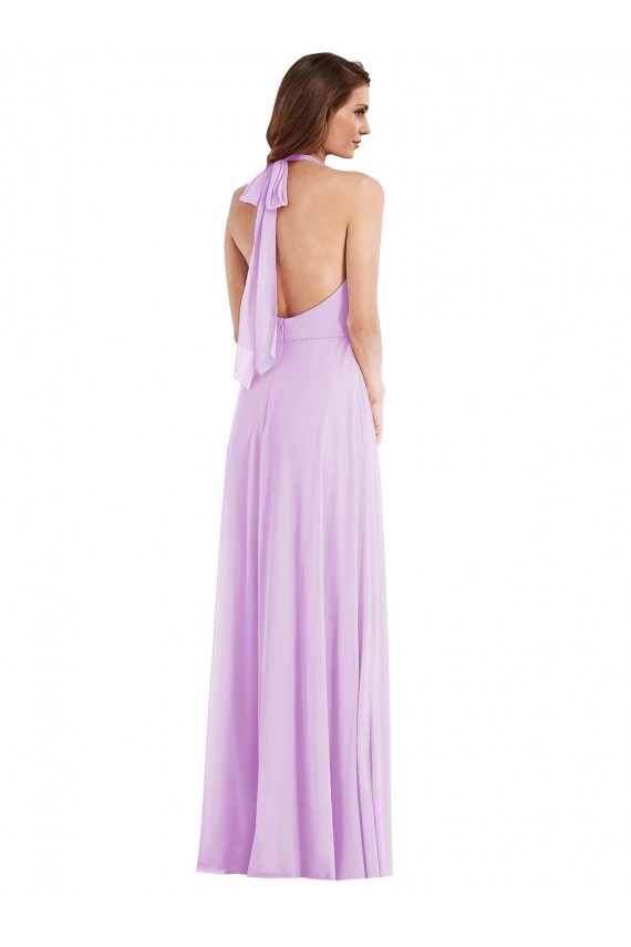 Soft Chiffon A-Line Sleeveless Lilac Semi Formal Evening Dress / Bridesmaid Dress Sheffield