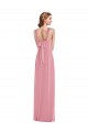 Soft Chiffon A-Line Long Sleeveless Open Back Front Slit Evening Dresses Sheffield