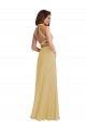 Soft Chiffon A-Line Long Sleeveless Criss Cross Open Back Semi Formal Evening Dress / Bridesmaid Dress Sheffield