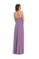Soft Chiffon A-Line Long Sleeveless Low Back Front Slit Bridesmaid Dresses Sheffield