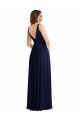 Soft Chiffon A-Line Long Sleeveless V-Back Front Slit Evening Dresses Sheffield