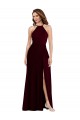 Soft Chiffon A-Line Long Sleeveless Burgundy Gold Low Back Semi Formal Evening Dress / Bridesmaid Dress Sheffield