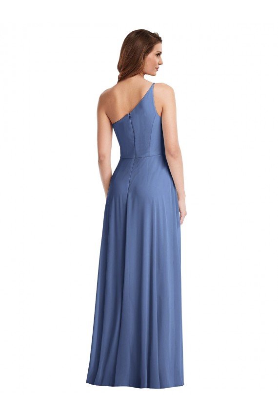 Soft Chiffon A-Line Long Sleeveless Flirty Slit Evening Dresses Sheffield
